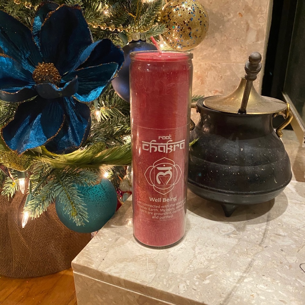 Candle Root Chakra Red Well-Being NWT 8”